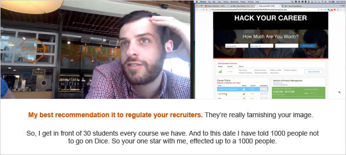 Guerrilla research session with candidate feedback notes